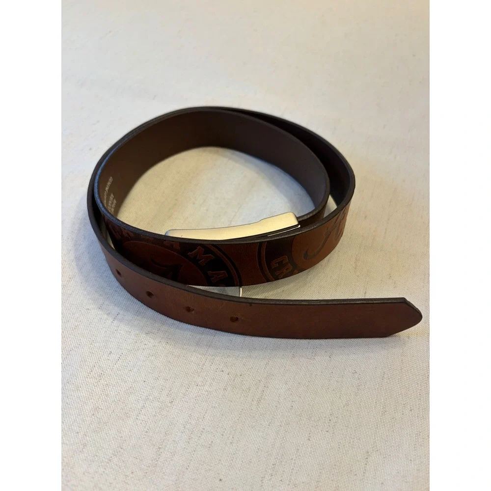 Eagles Wings Alabama Crimson Tide Leather Belt Mens 38 Brown Excellent NCAA